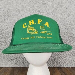 Vintage 1994 CHFA Cottage Hill Fishing Assoc Trucker‎ Hat Green Snapback Winner